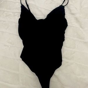 Black Cowl Neck Bodysuit